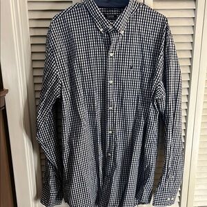 Izod Black and White Casual Button Down Shirt